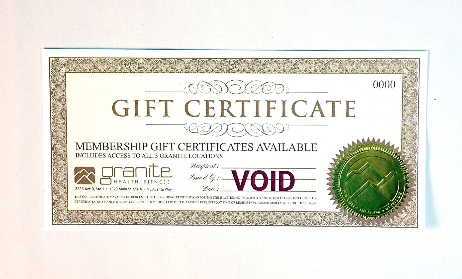 Granite Health gift card
